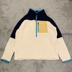 Cotopaxi Cream and Navy pullover fleece jacket